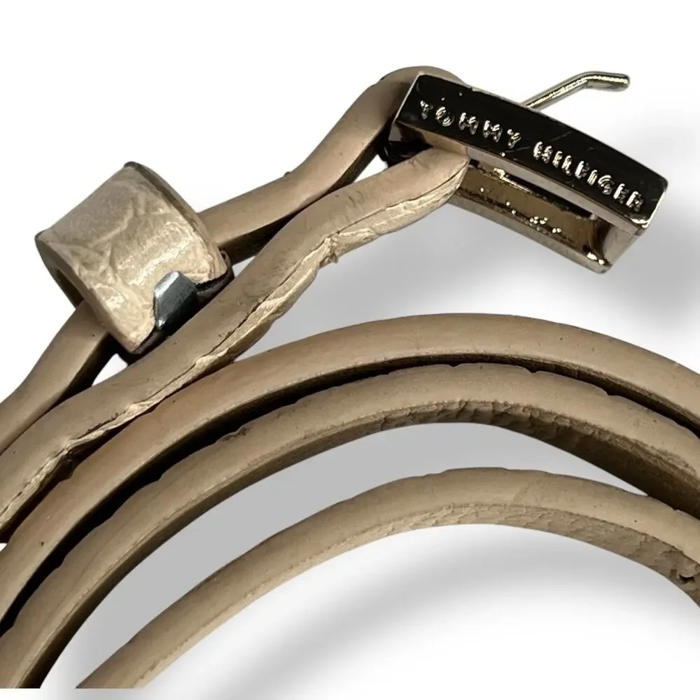 Woman's Tommy Hilfiger Light Tan Croco Leather Belt Size 6